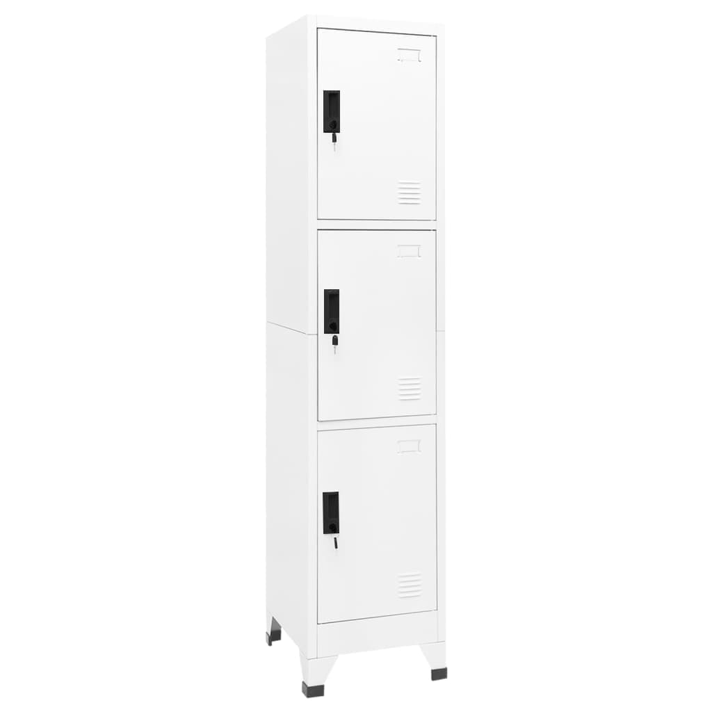 Armoire vestiaire blanche 38x45x180 cm en acier
