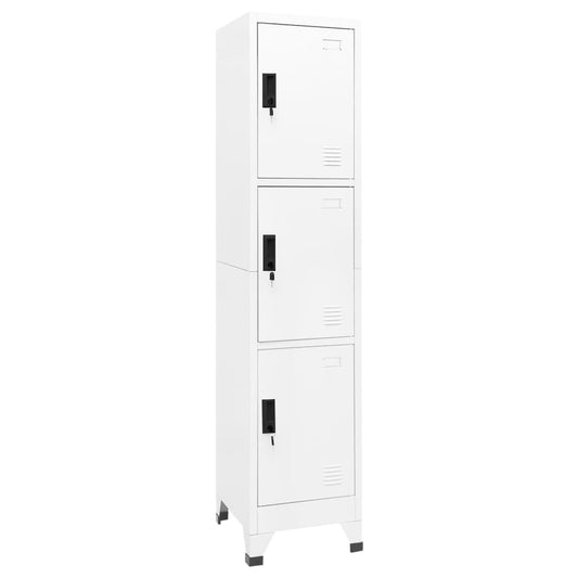 Armoire vestiaire blanche 38x45x180 cm en acier