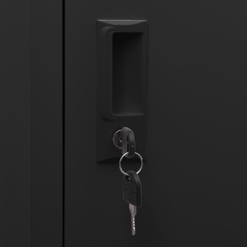 Locker cabinet black 38x45x180 cm steel