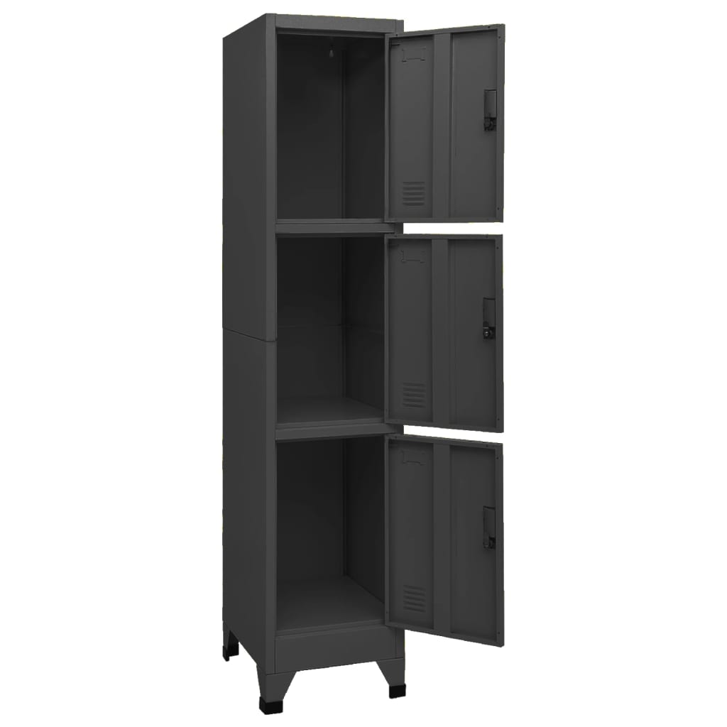 Locker cabinet anthracite 38x45x180 cm steel