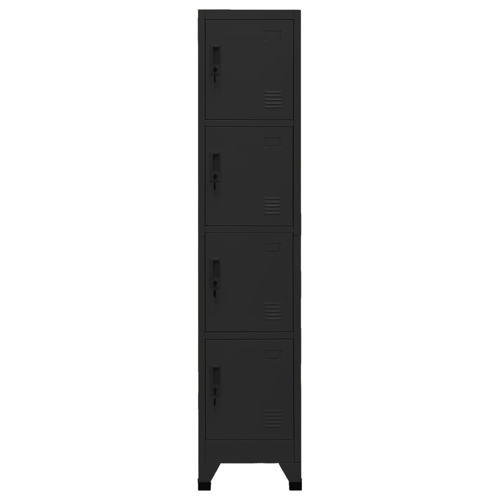 Locker cabinet black 38x45x180 cm steel