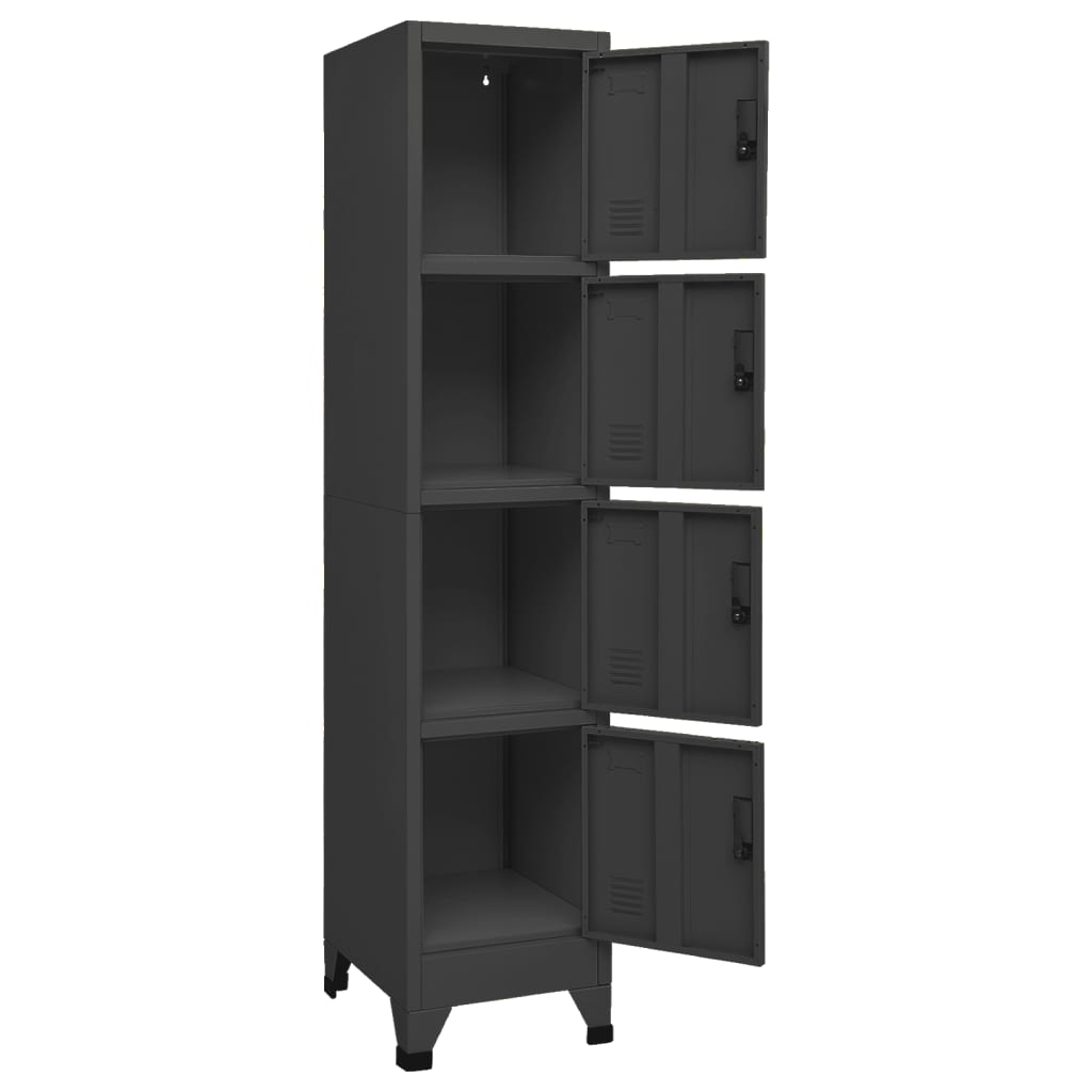 Locker cabinet anthracite 38x45x180 cm steel