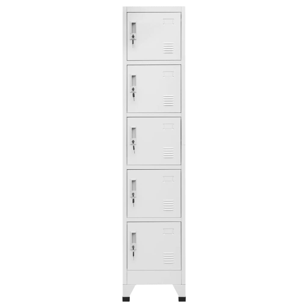 Locker cabinet light grey 38x40x180 cm steel