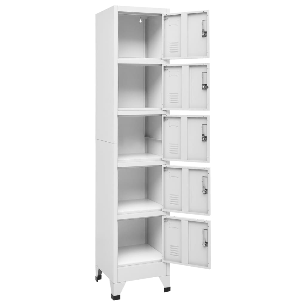 Locker cabinet light grey 38x40x180 cm steel