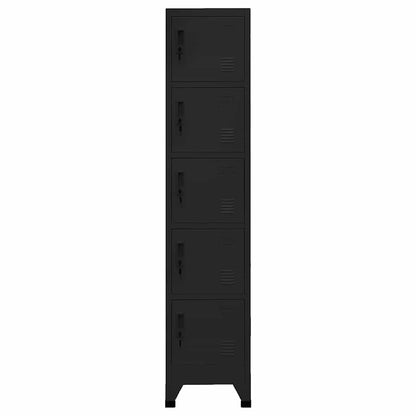 Schließfachschrank Schwarz 38x40x180 cm Stahl