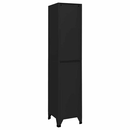 Schließfachschrank Schwarz 38x40x180 cm Stahl