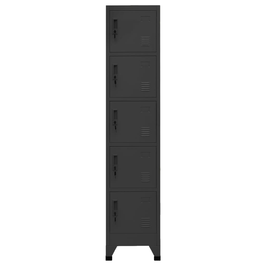 Locker cabinet anthracite 38x40x180 cm steel