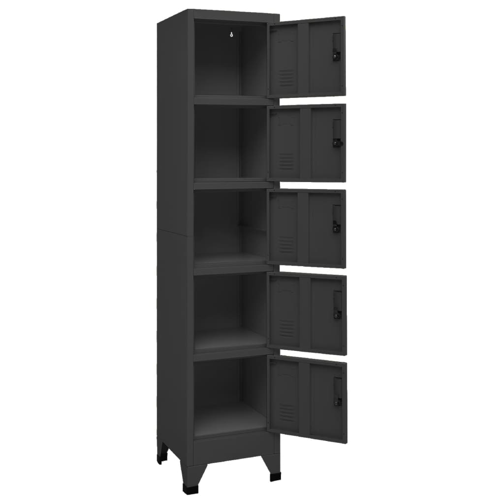 Locker cabinet anthracite 38x40x180 cm steel