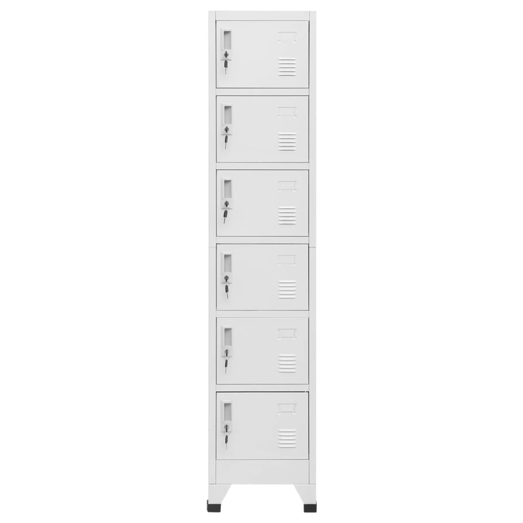 Locker cabinet light grey 38x40x180 cm steel