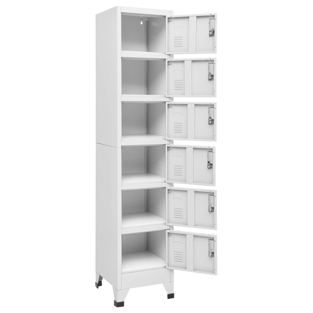 Locker cabinet light grey 38x40x180 cm steel
