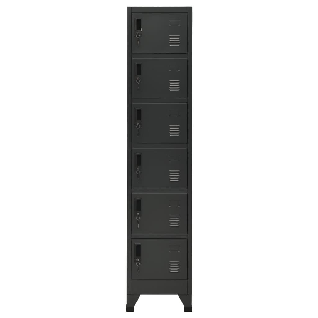 Locker cabinet anthracite 38x40x180 cm steel