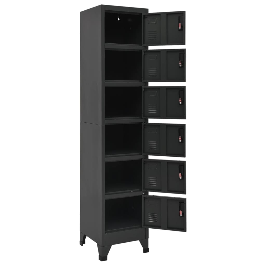 Locker cabinet anthracite 38x40x180 cm steel