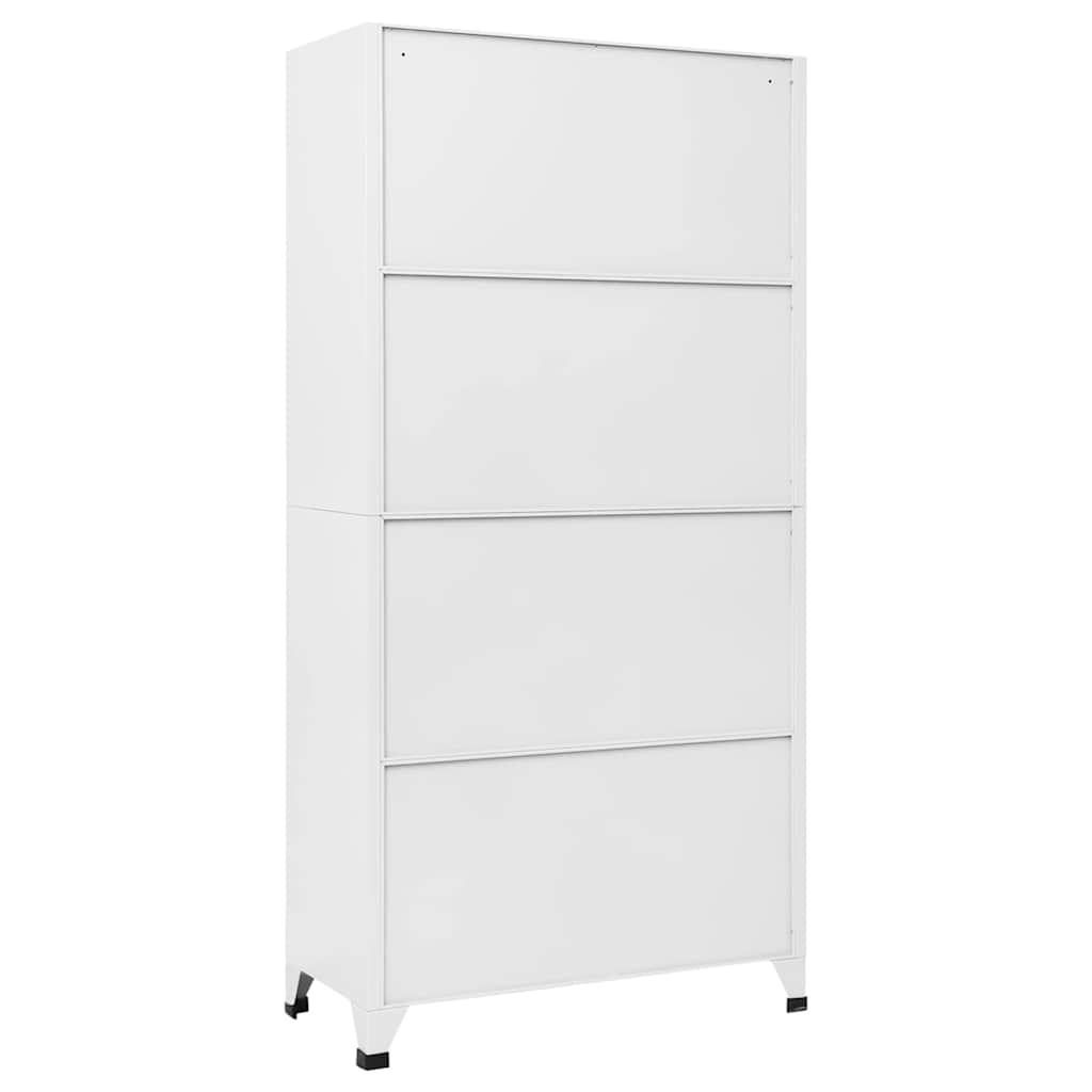 Schließfachschrank Weiß 90x45x180 cm Stahl