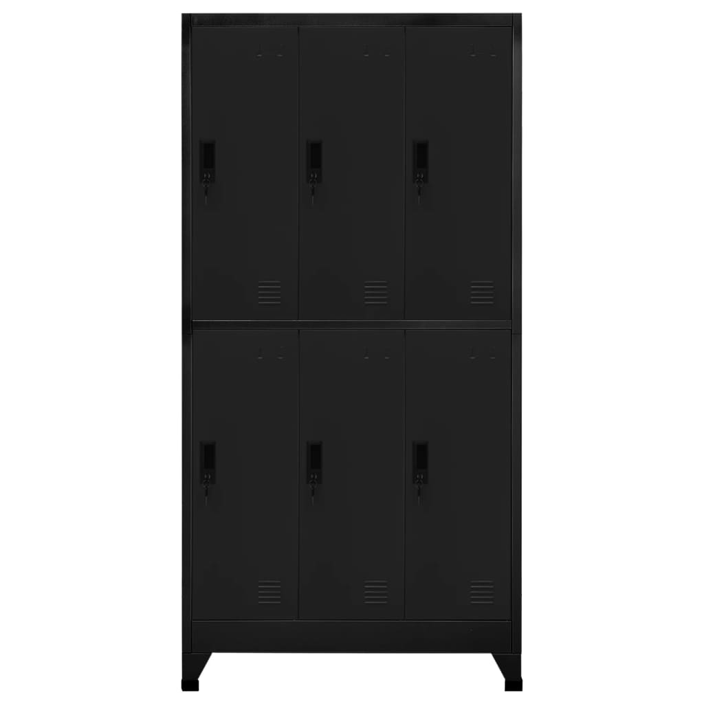 Locker cabinet black 90x45x180 cm steel