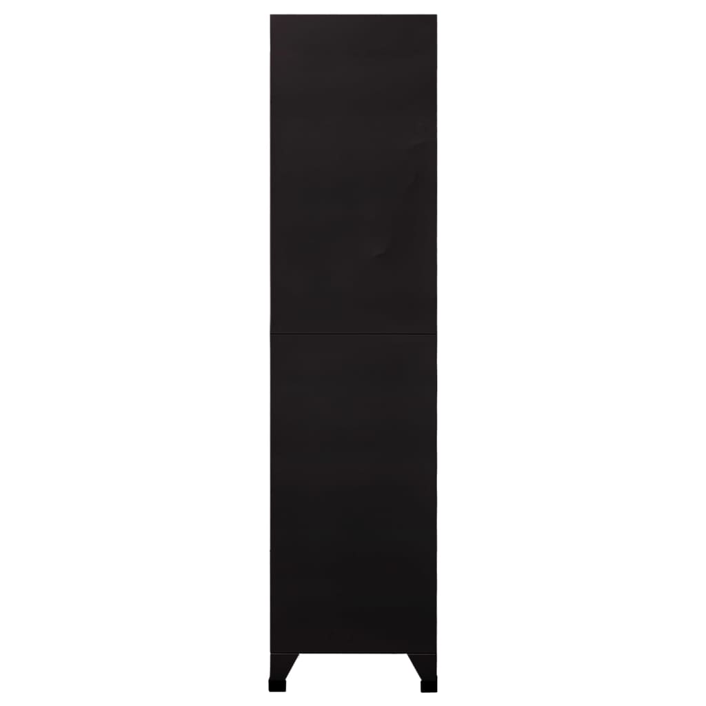Locker cabinet black 90x45x180 cm steel