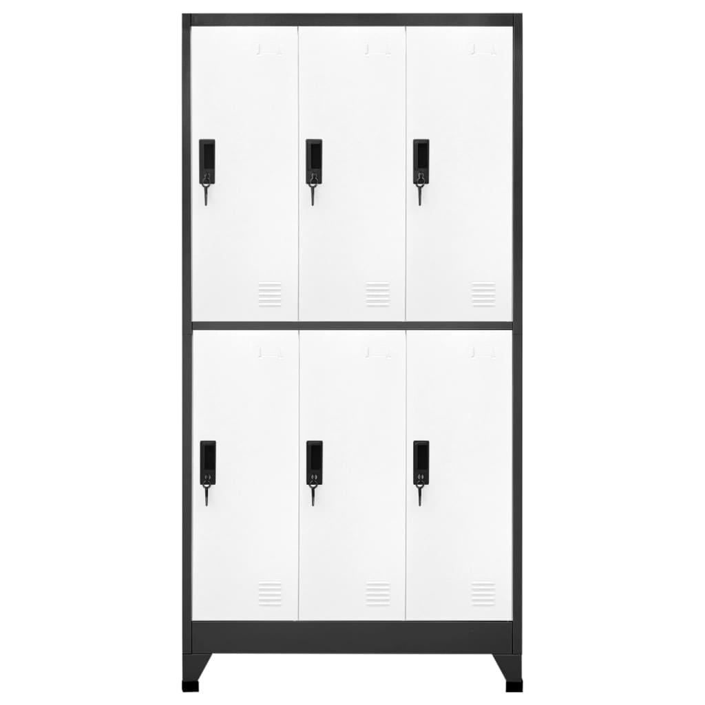 Armoire vestiaire anthracite et blanche 90x45x180 cm en acier