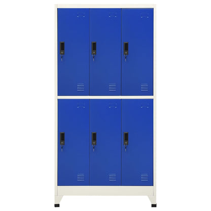 Schließfachschrank Grau und Blau 90x45x180 cm Stahl