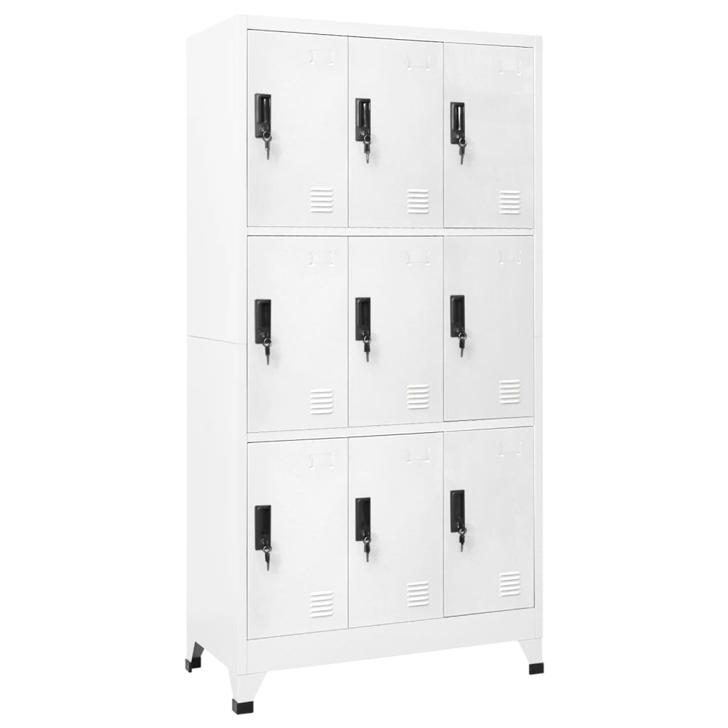 Armoire vestiaire blanche 90x45x180 cm en acier