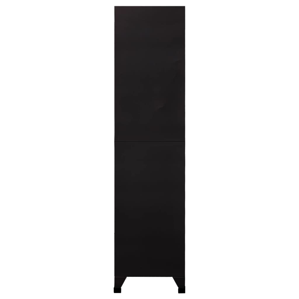 Locker cabinet black 90x45x180 cm steel