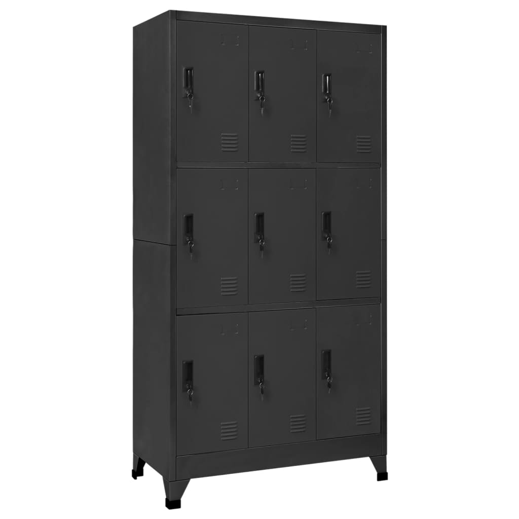 Armoire vestiaire anthracite 90x45x180 cm acier