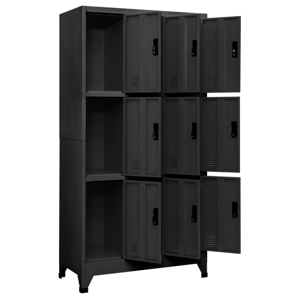 Armoire vestiaire anthracite 90x45x180 cm acier