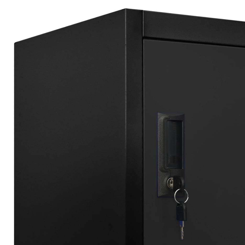 Locker cabinet black 90x45x180 cm steel