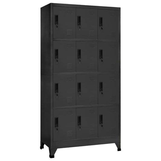 Armoire vestiaire anthracite 90x45x180 cm acier