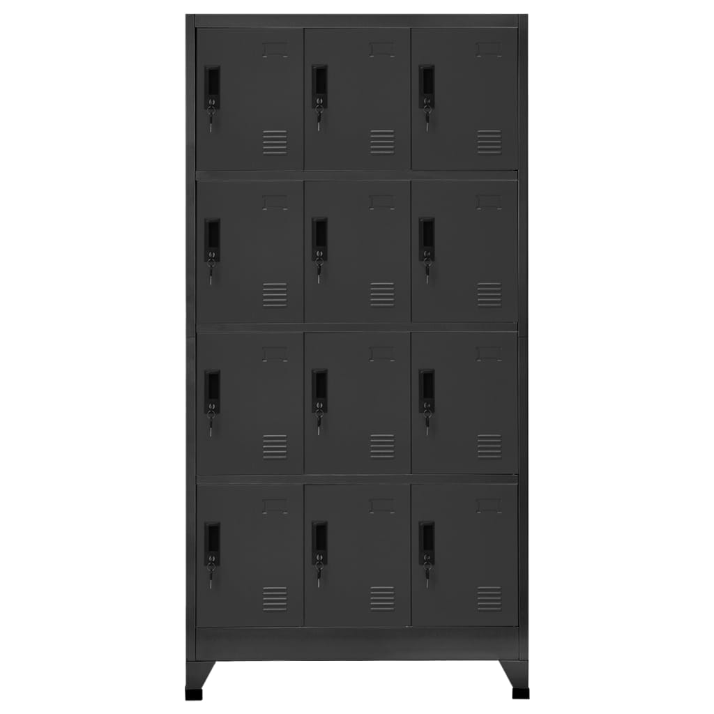 Armoire vestiaire anthracite 90x45x180 cm acier