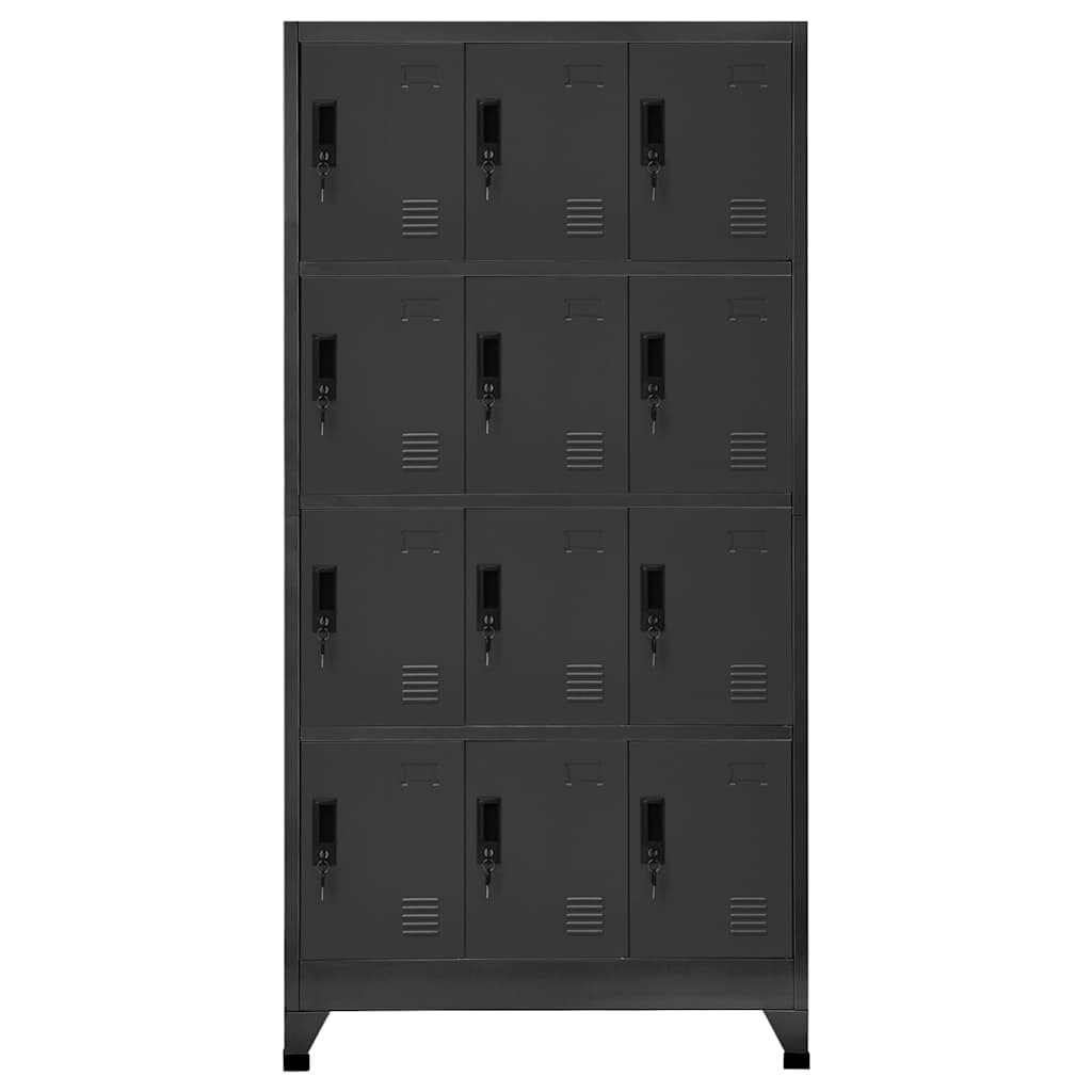 Schließfachschrank Anthrazit 90x45x180 cm Stahl