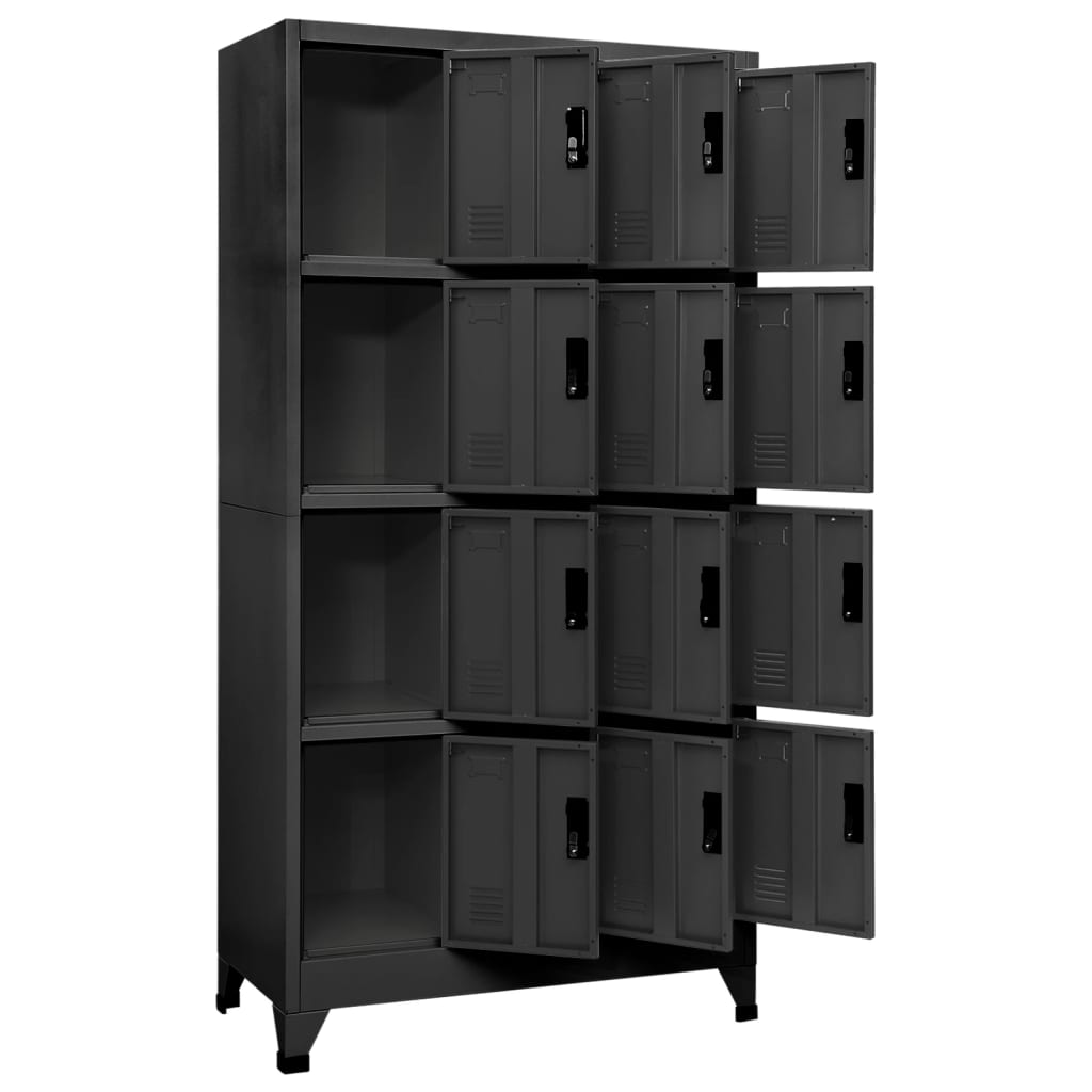 Armoire vestiaire anthracite 90x45x180 cm acier