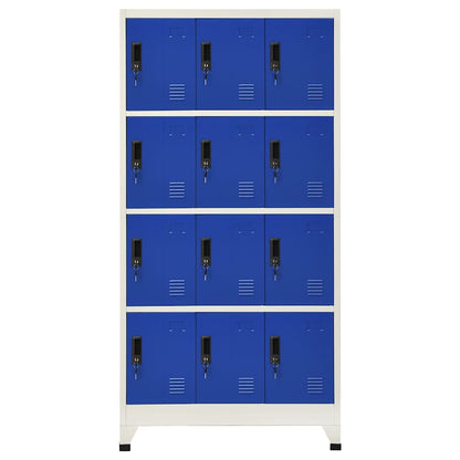Schließfachschrank Grau und Blau 90x45x180 cm Stahl