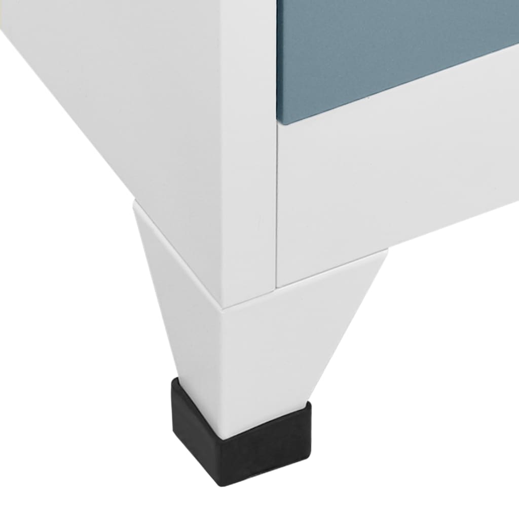 Locker cabinet light grey and dark grey 90x45x180 cm steel