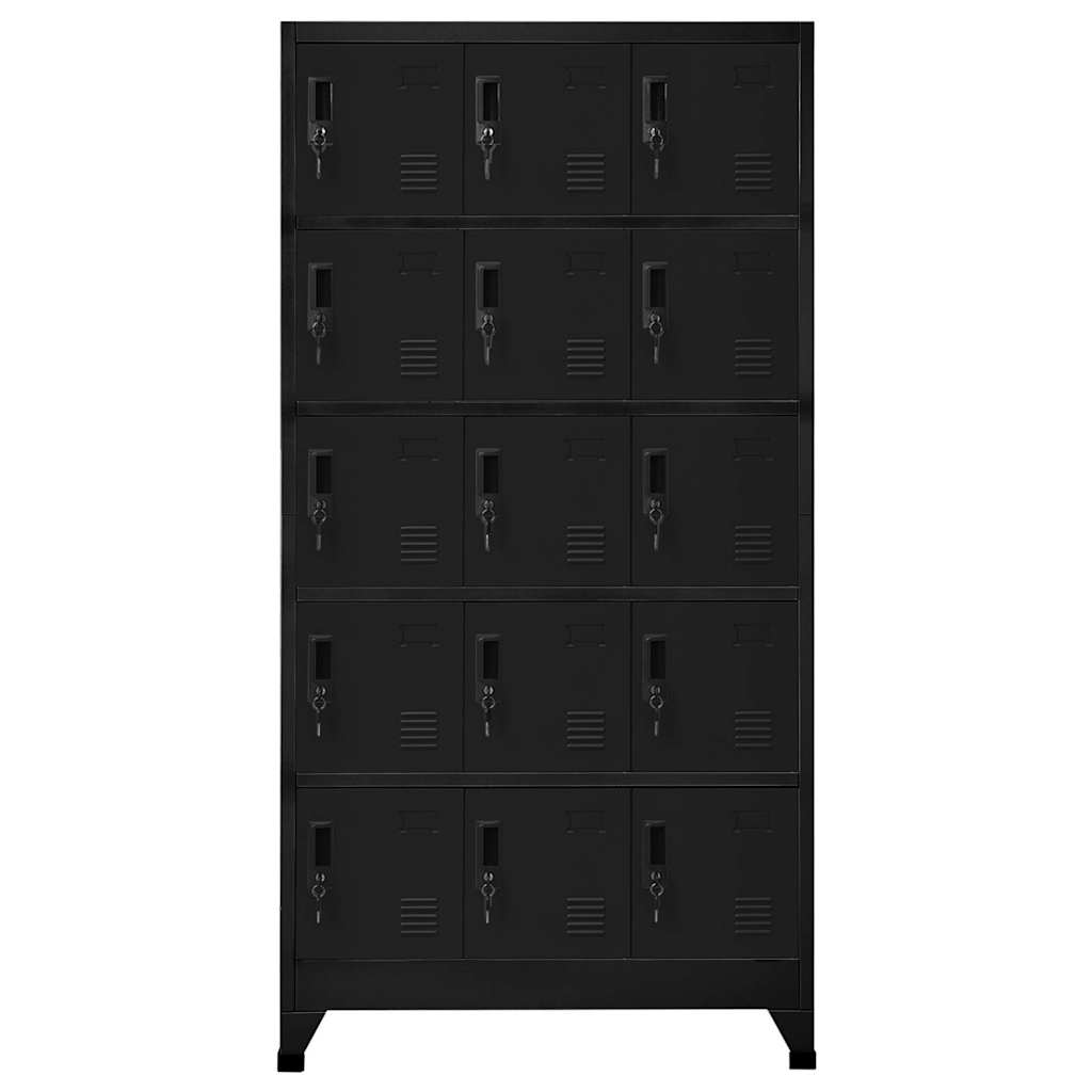 Schließfachschrank Schwarz 90x40x180 cm Stahl