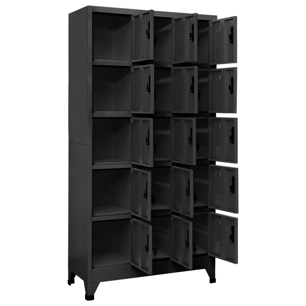 Locker cabinet anthracite 90x40x180 cm steel