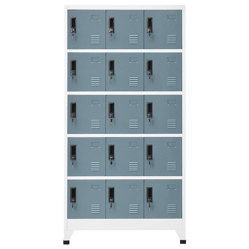 Schließfachschrank Hellgrau und Dunkelgrau 90x40x180 cm Stahl