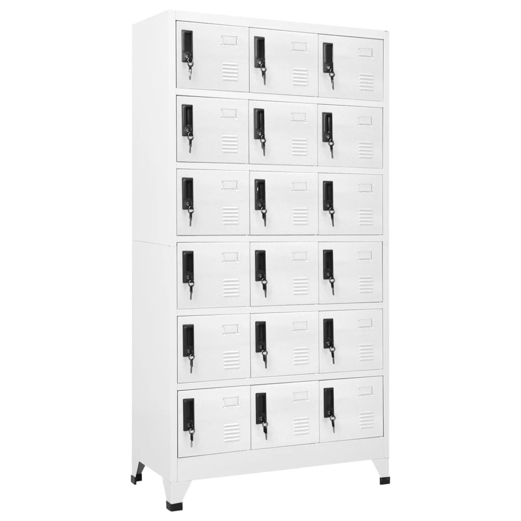 Armoire vestiaire blanche 90x40x180 cm en acier