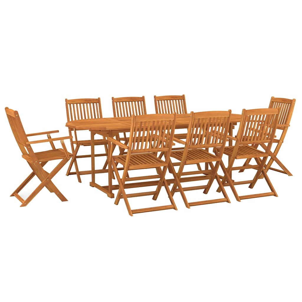 9-tlg. Garten-Essgruppe 220x90x75 cm Massivholz Akazie