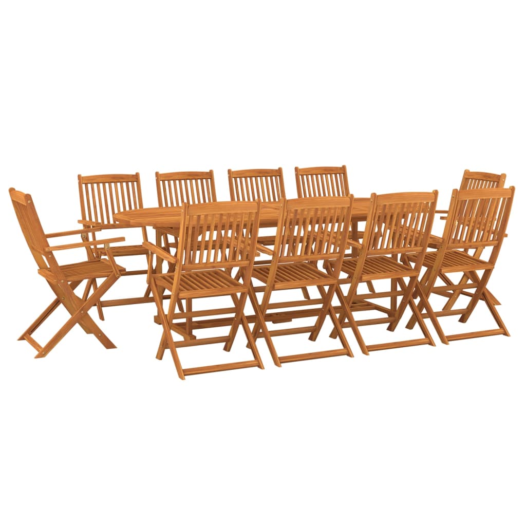 11-tlg. Garten-Essgruppe 220x90x75 cm Massivholz Akazie