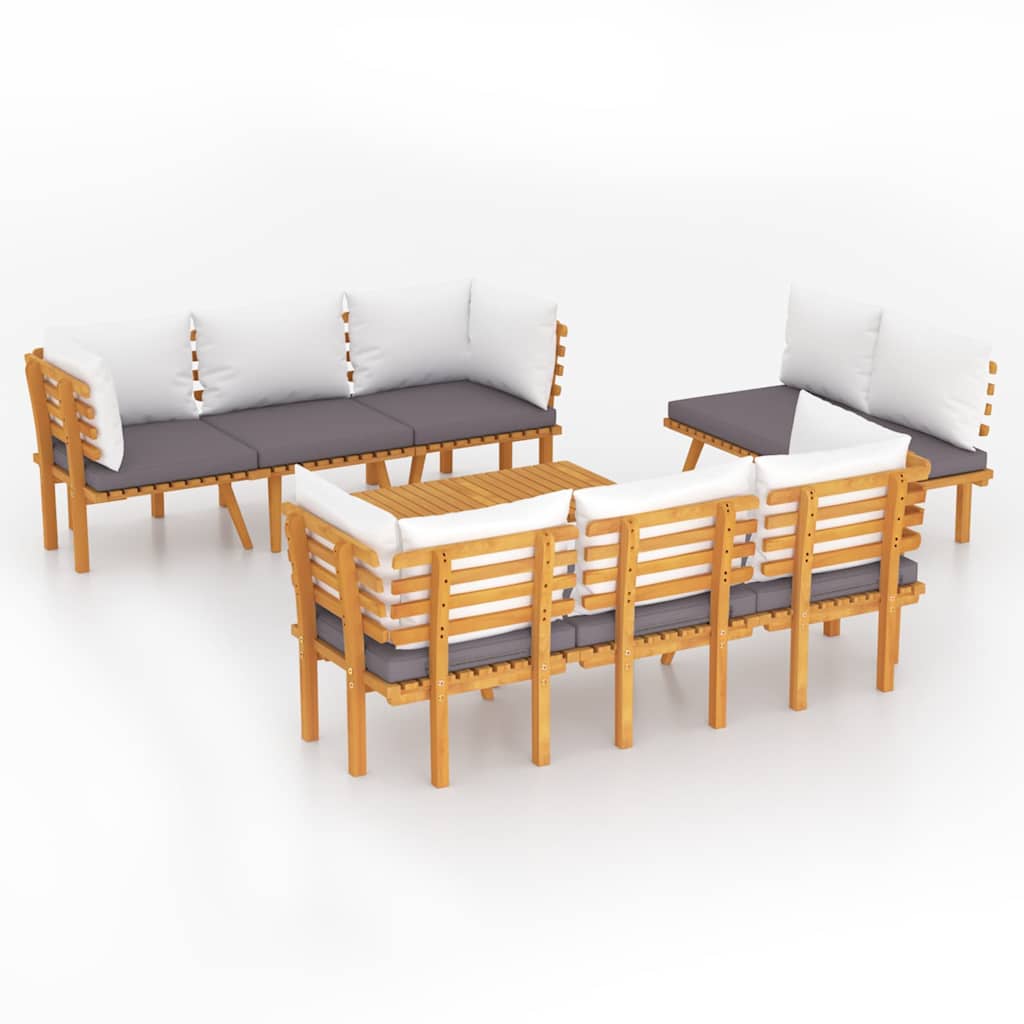 8-tlg. Garten-Lounge-Set mit Kissen Massivholz Akazie
