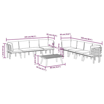 8-tlg. Garten-Lounge-Set mit Kissen Massivholz Akazie