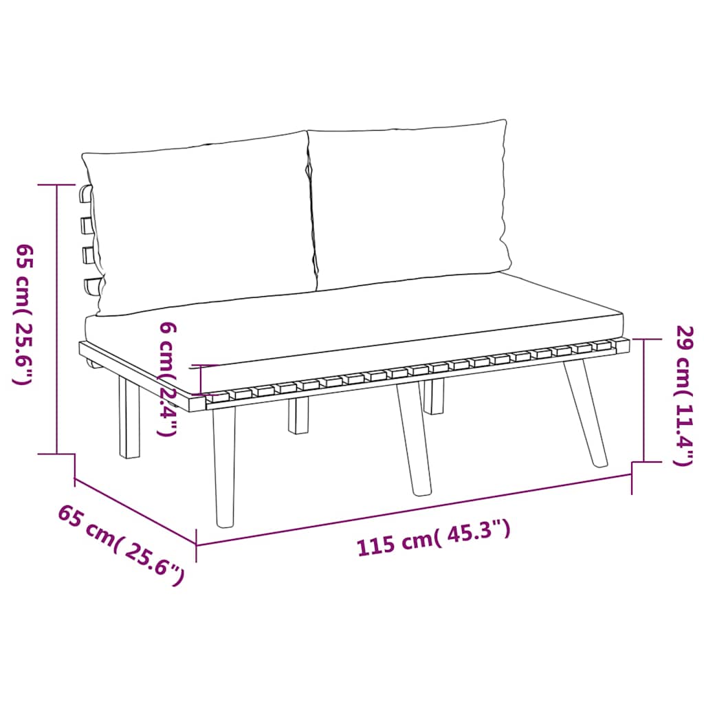 8-tlg. Garten-Lounge-Set mit Kissen Massivholz Akazie