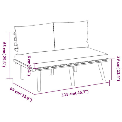 8-tlg. Garten-Lounge-Set mit Kissen Massivholz Akazie