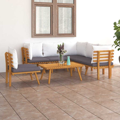 7-tlg. Garten-Lounge-Set mit Kissen Massivholz Akazie