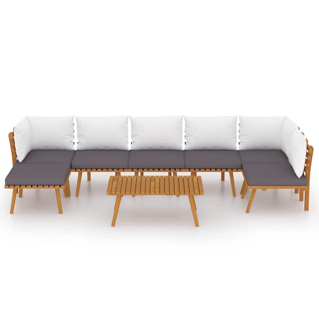 8-tlg. Garten-Lounge-Set mit Kissen Massivholz Akazie