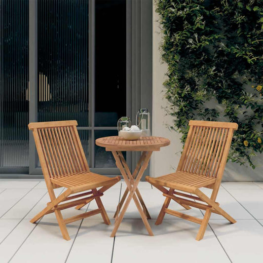 3-tlg. Garten-Essgruppe Massivholz Teak