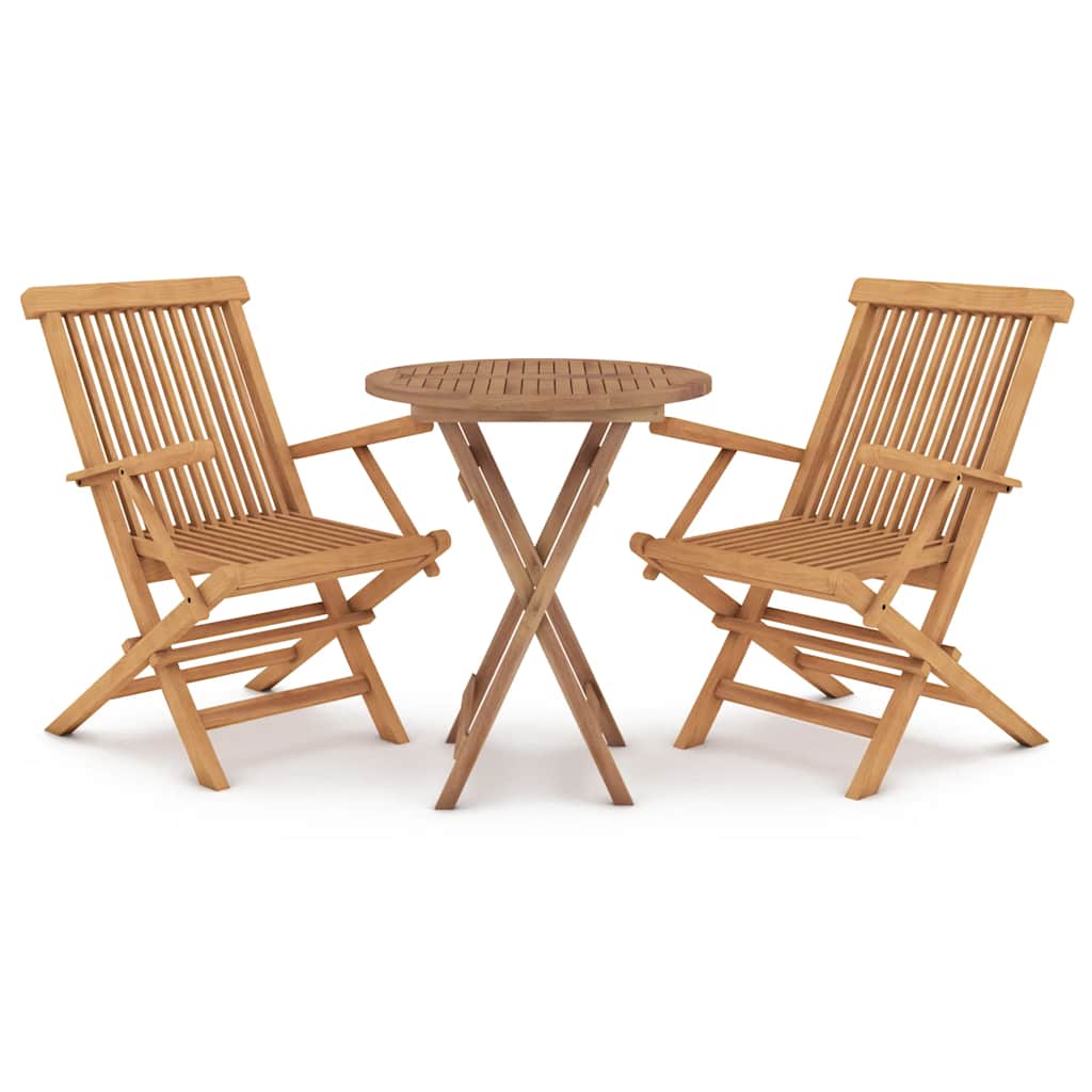 3-tlg. Garten-Essgruppe Massivholz Teak