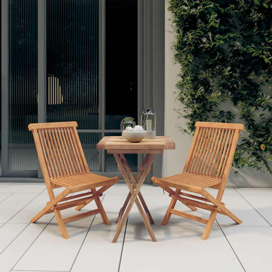3-tlg. Garten-Essgruppe Massivholz Teak