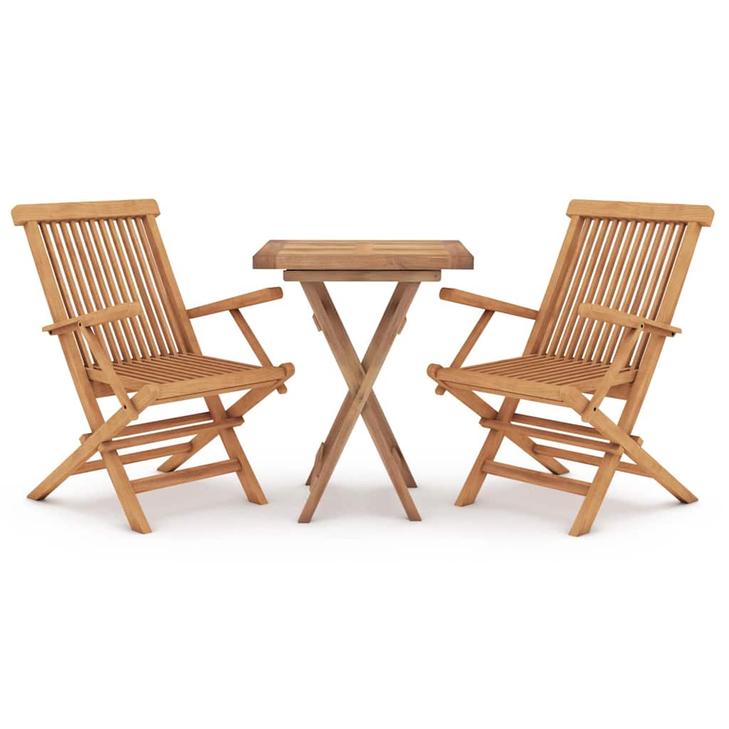 3-tlg. Garten-Essgruppe Massivholz Teak