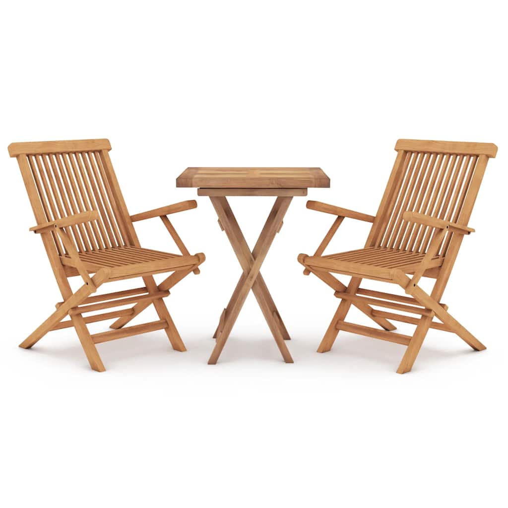 3-tlg. Garten-Essgruppe Massivholz Teak