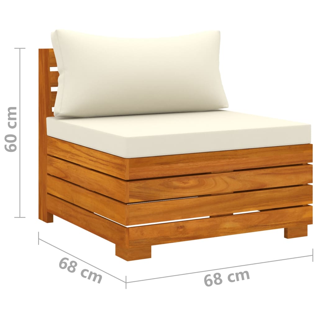 4-Sitzer-Gartensofa mit Kissen Massivholz Akazie